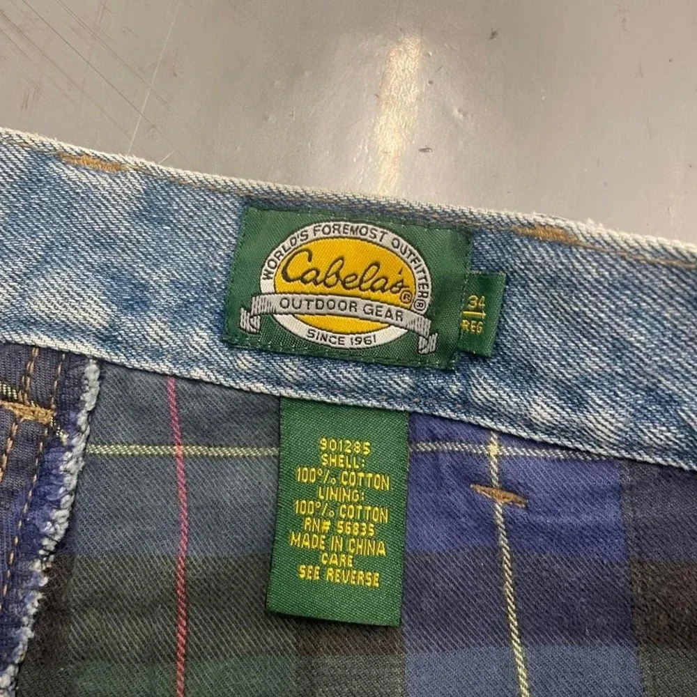 Cabelas‎ vintage light wash jeans with a soft insulation inside